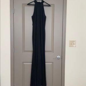 High Neck black formal mermaid dressy gown